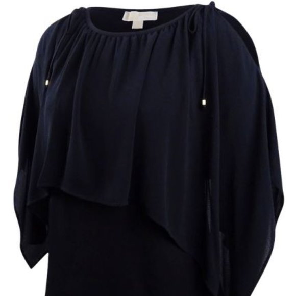Michael Kors Plus Size Black Crepe Dress Top - Picture 1 of 10